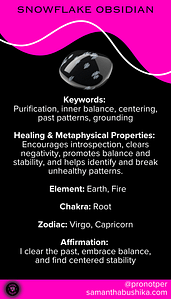 The Crystal Fix: Your Crystal Education Location SNowflake Obsidian Card